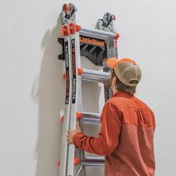 Little Giant Ladders Megalite M18 Telescoping Multi-position Ladder with Ladder Rack