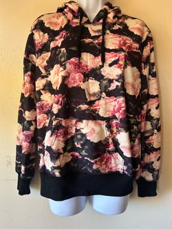 Women's floral print hoodie, size S
