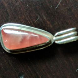 Coral & Sterling Silver Pendant