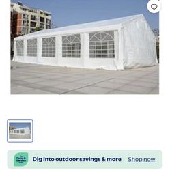 OUTSUNNY 32 FT. X 20 FT. LARGE OUTDOOR CANOPY PARTY TENT WITH REMOVABLE PROTECTIVE SIDEWALLS AND VERSATILE USES, WHITE