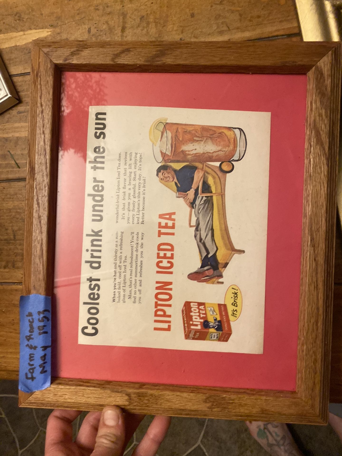 Vintage Lipton Tea Advertising In Frame