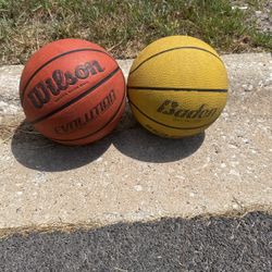 Two Leather Basketballs  