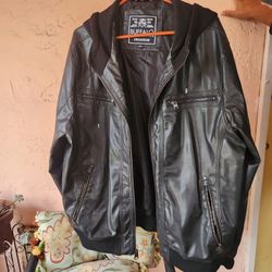 JACKET BY DAVID BITTON. BLACK. FAUX. NEW