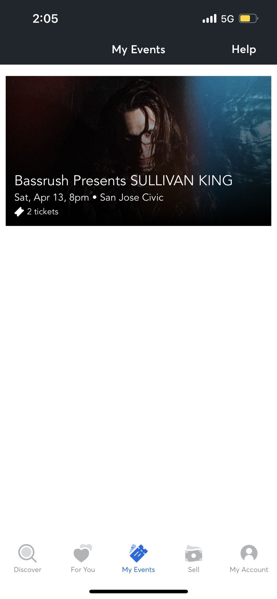 Sullivan King Saturday Ticket