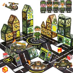 Magnetic Tiles Army Toys with Army Men