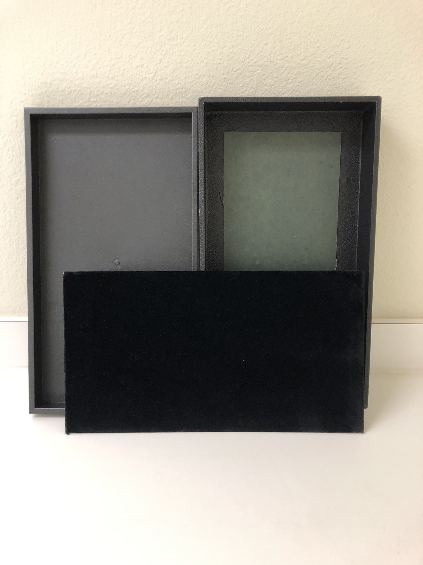Jewelry Display trays with velvet inserts. 15 Pieces total