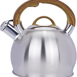 Tea Kettle, 2.4Quart Tea Kettle Stovetop, Whistling Tea Kettle for Stove Top, Stainless Steel Teapot for Stovetop, Black Kettle Stovetop, 