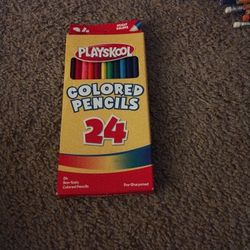 24 Playskool Colored Pencils 
