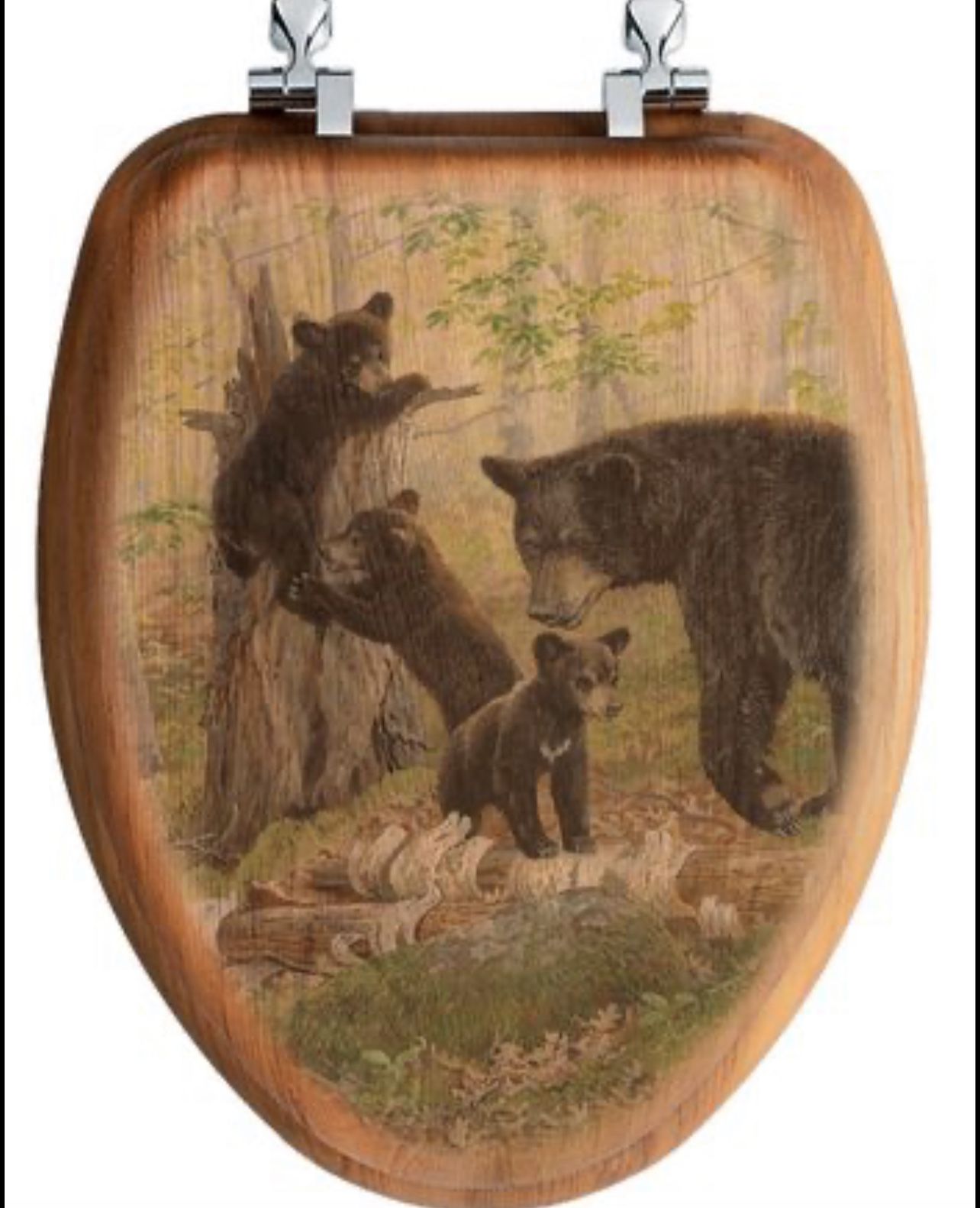 Bear Wood Toilet Seat - Elongated