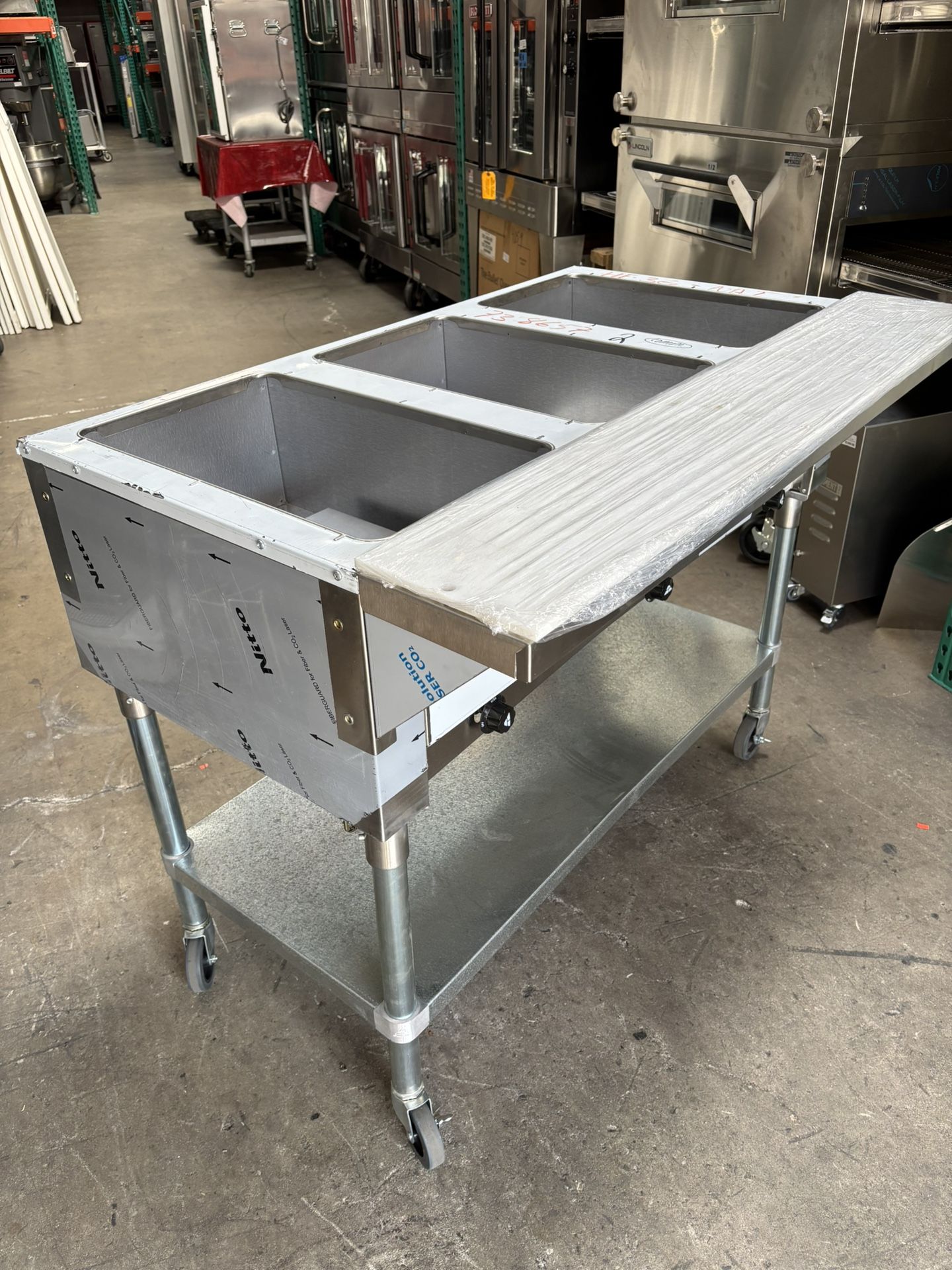 New 3 Well Gas Steam Table Hot Food Commercial Service Tabco On Wheels Hf3-NG NSF Stainless Steel Mexican Chinese It’s Available!!