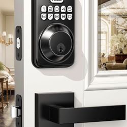 Zowill Smart Lock Keyless Front Door Lock 2 Lever Handles Electronic Keypad