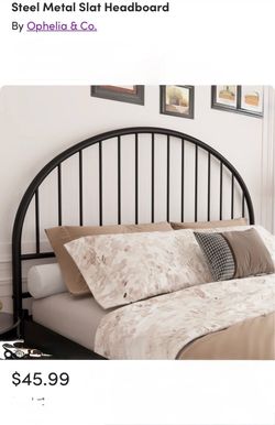 Steel Metal Slat  Curved Headboard - Size: Full New in Box