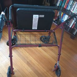 Walker with Seat on Four Wheels 