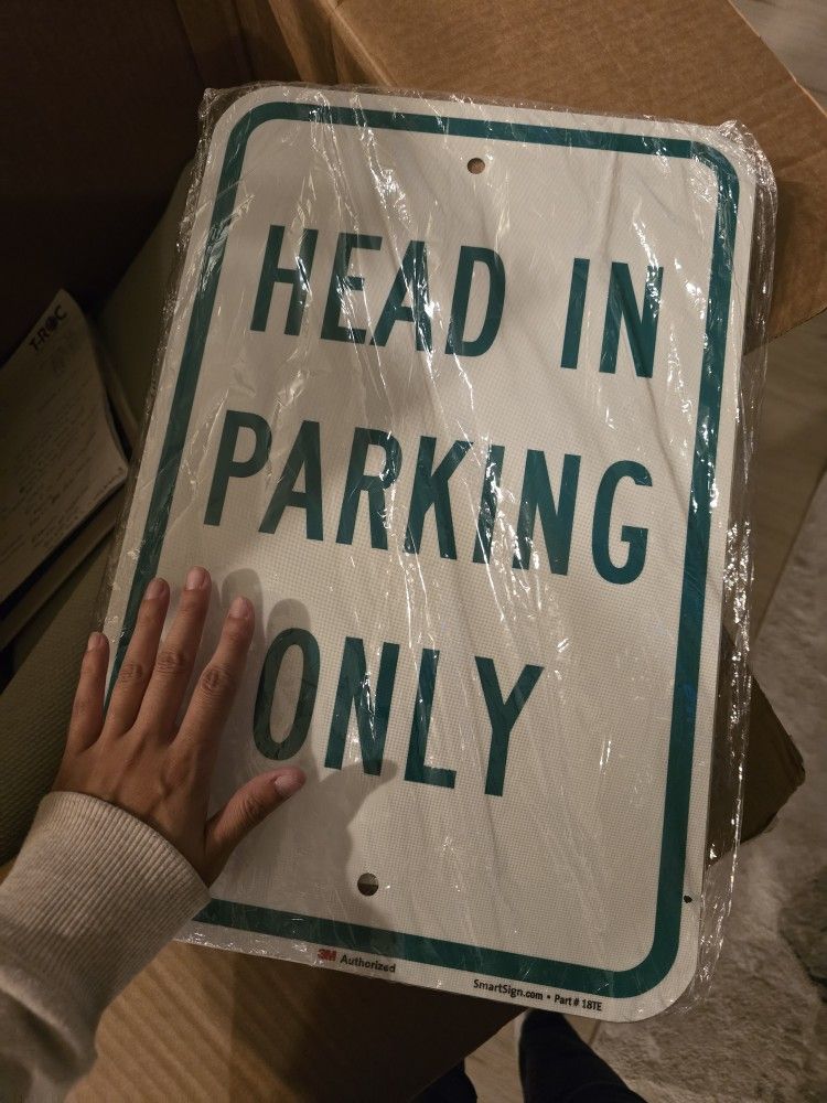 "Head In Parking Only" Aluminum Sign