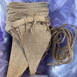 Burlap Banner DIY Fabric Triangle Flag Pennant for Party Decorations Wedding Birthday Outdoor Garden Decor
