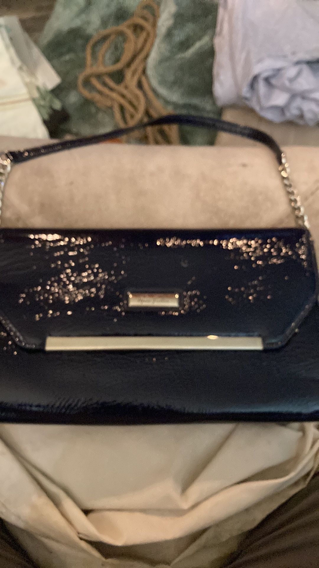 Black purse, shiny