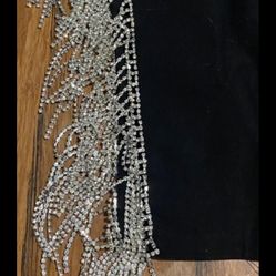 Black Mini Dress With Rhinestone 