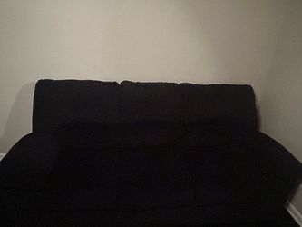 Black Fabric Sofa / Futon
