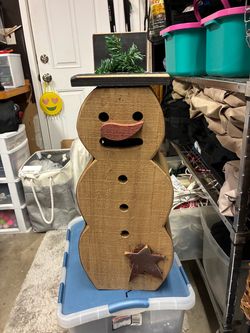 30”h wooden scarecrow display can add lights ex cond