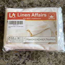 White Linen Napkins 12x12-12 Pieces