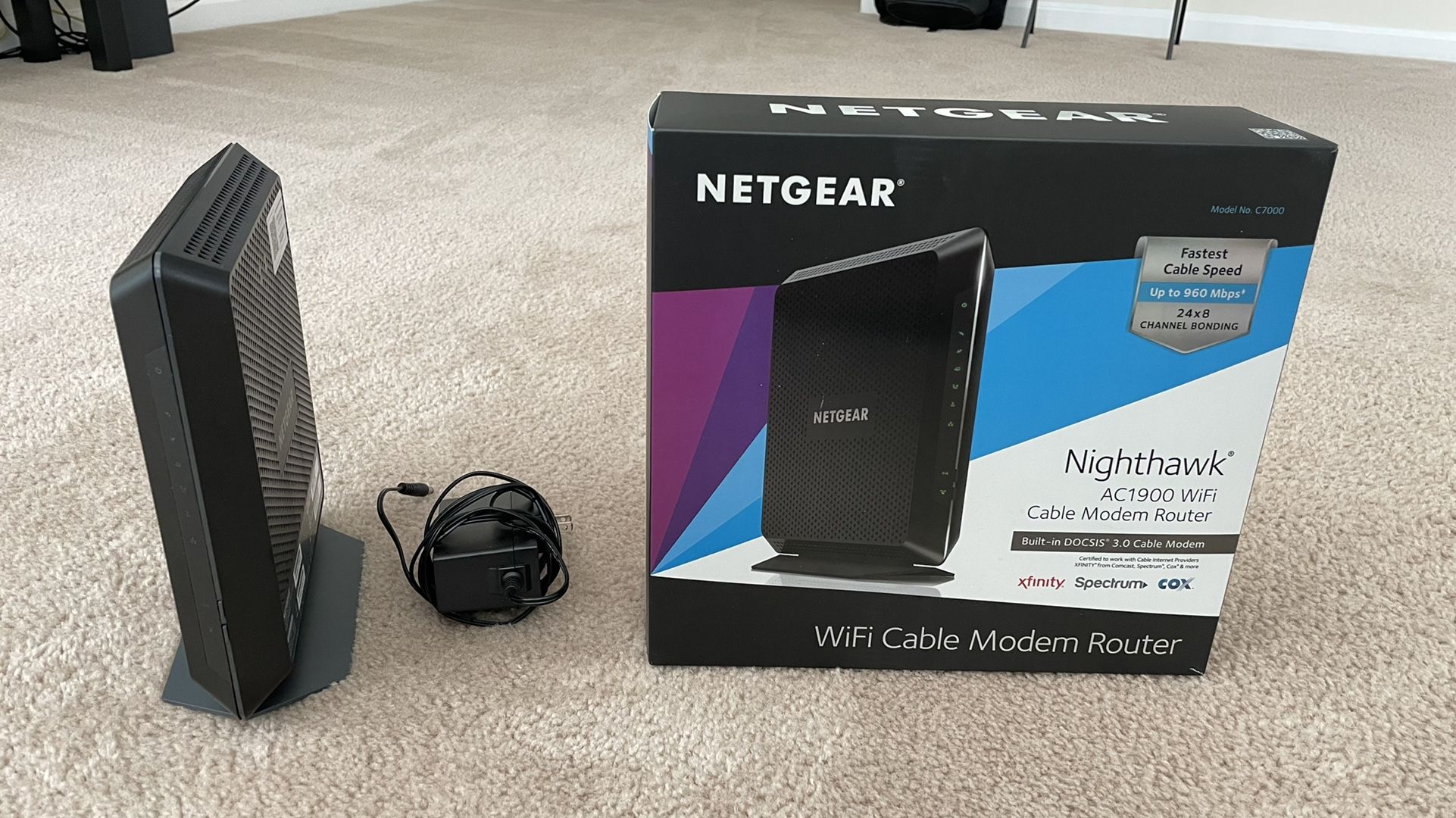 NETGEAR Nighthawk AC1900 WiFi DOCSIS 3.0 Cable Modem Router – (C7000)