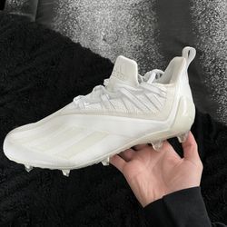 Adidas Adizero cleats, Size 9 all white/clear grey