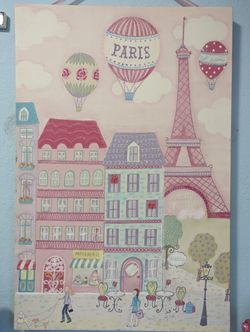Large paris Painting Girl Room Decor