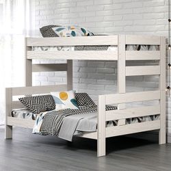 White Twin/ Full Bunk Bed 