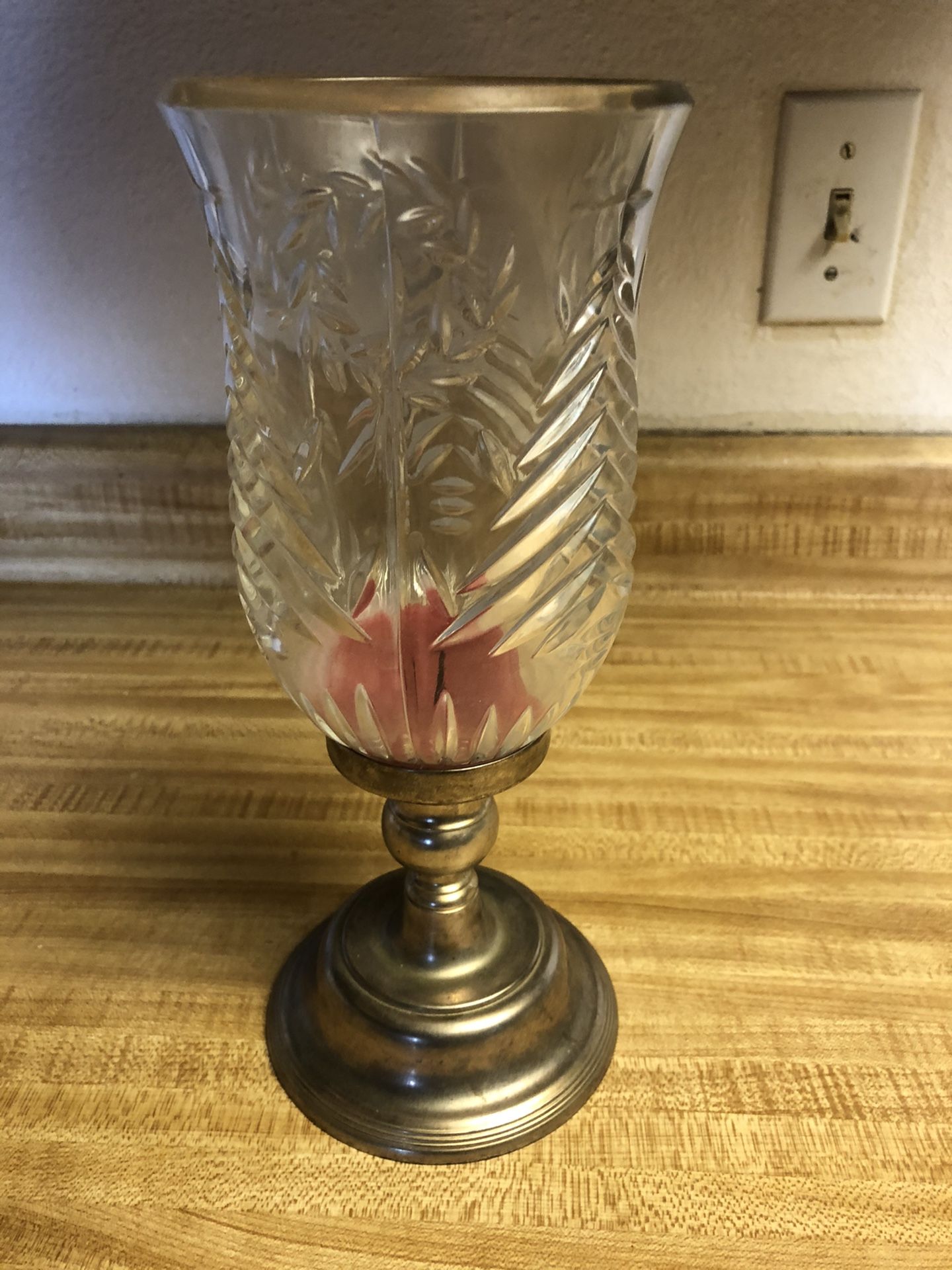 Vintage Outdoor candle holder crystal