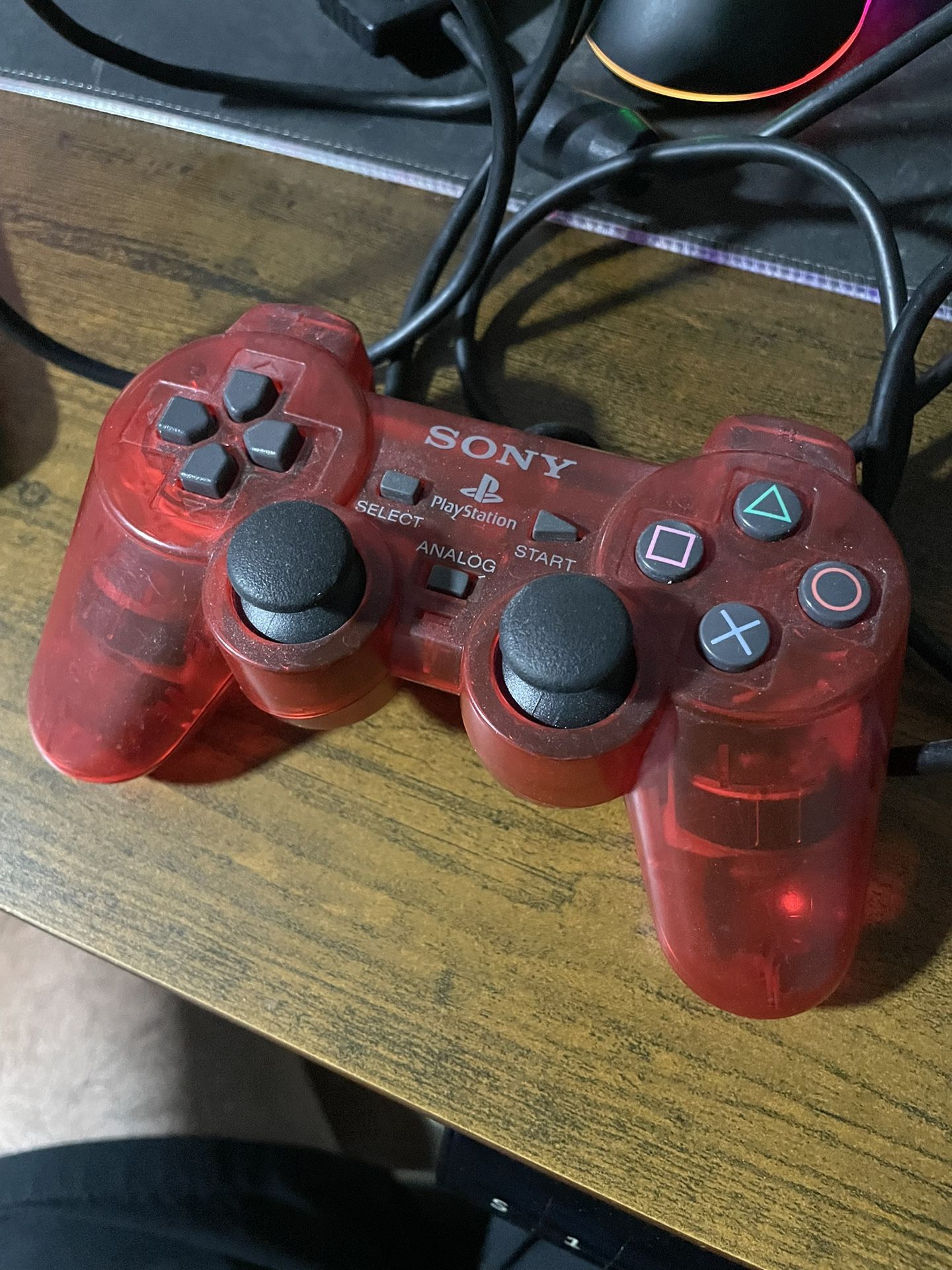 Ps2 Red Transparent Controller