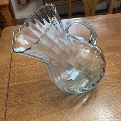 Kakalou One Gallon Tilted Ribbed Glass Pitcher 