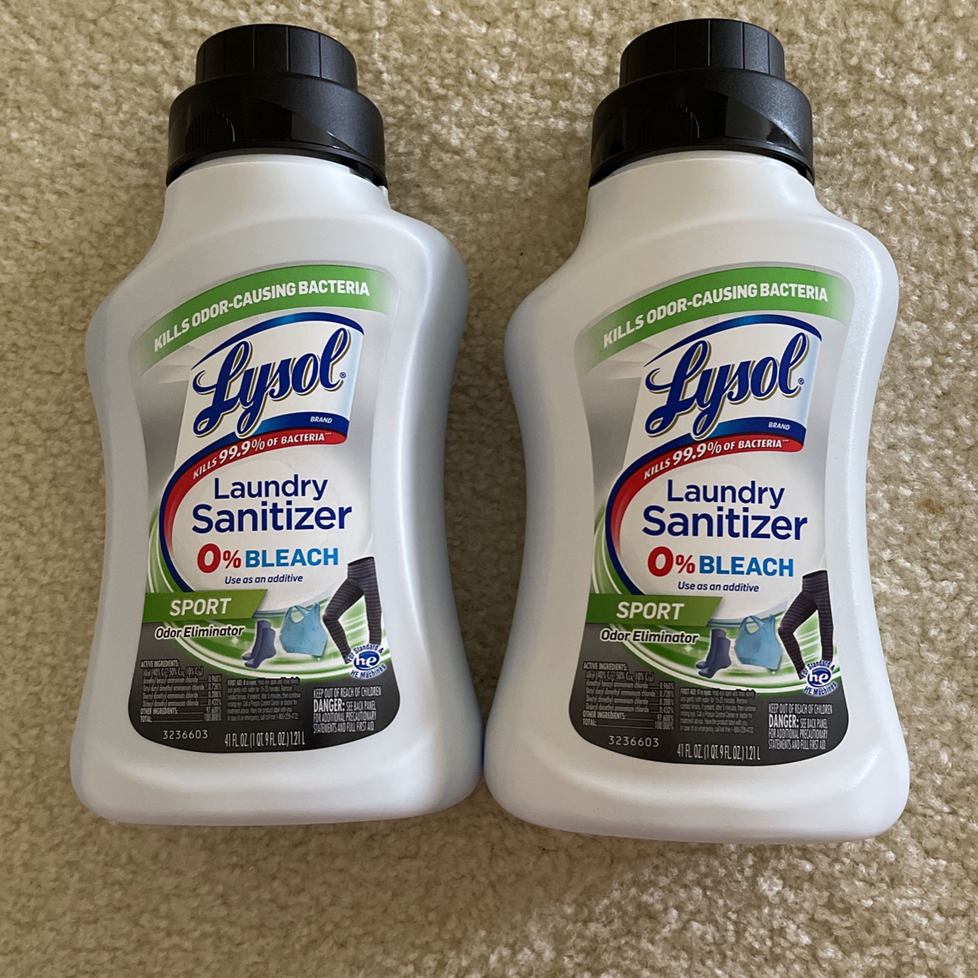 Lysol Laundry Sanitizer 0% Bleach 41oz (2) For $12