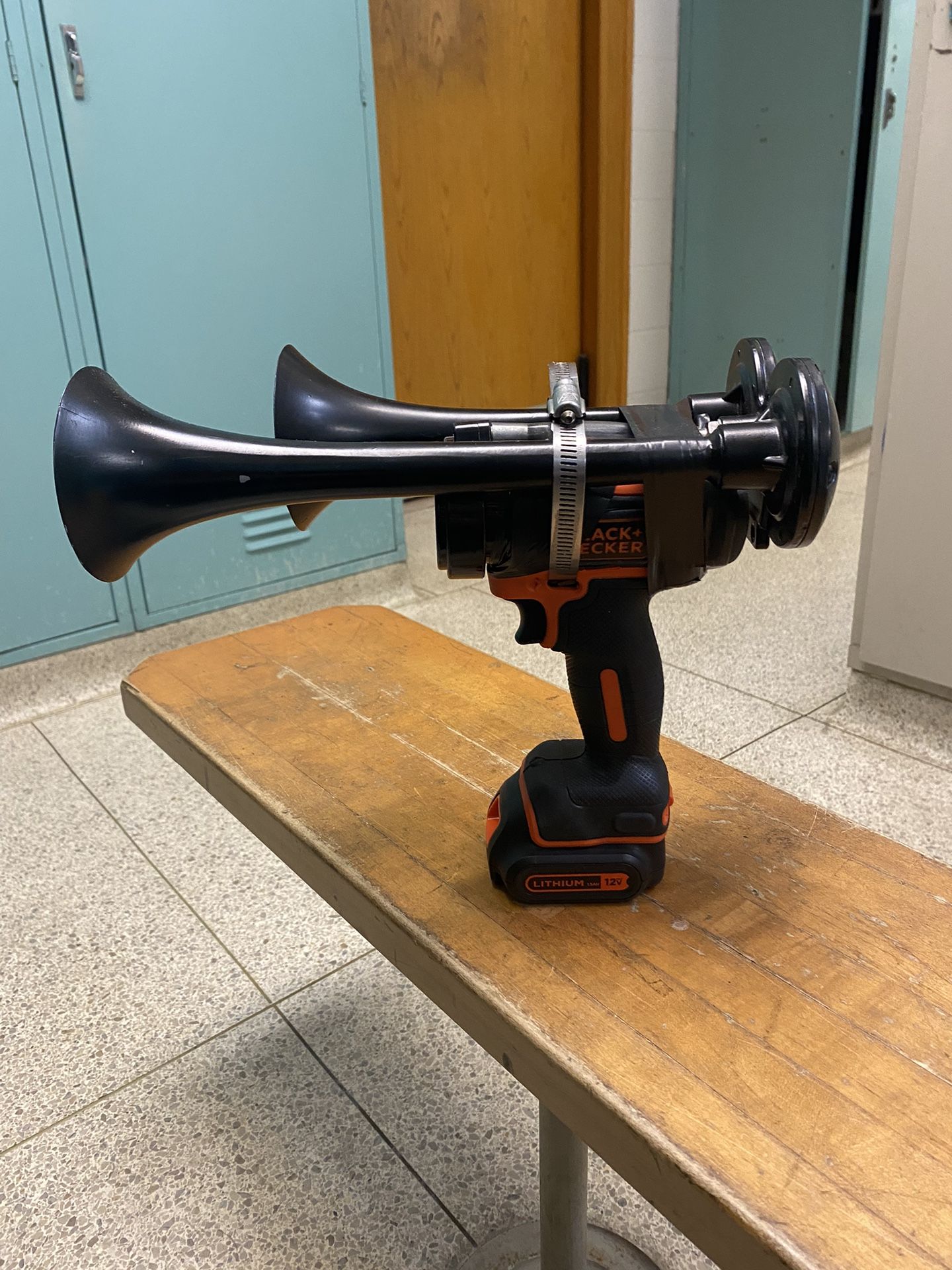 Drill Powered Train Horn