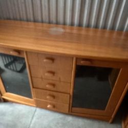 Buffet Table With Glass Doors 