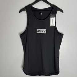 ASRV Aerosilver Tank Top DSG-0830 Black Box Logo Mens Medium Black NWT