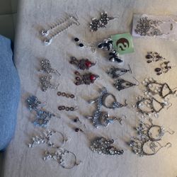 Jewelry-Earrings-Silver and Stones