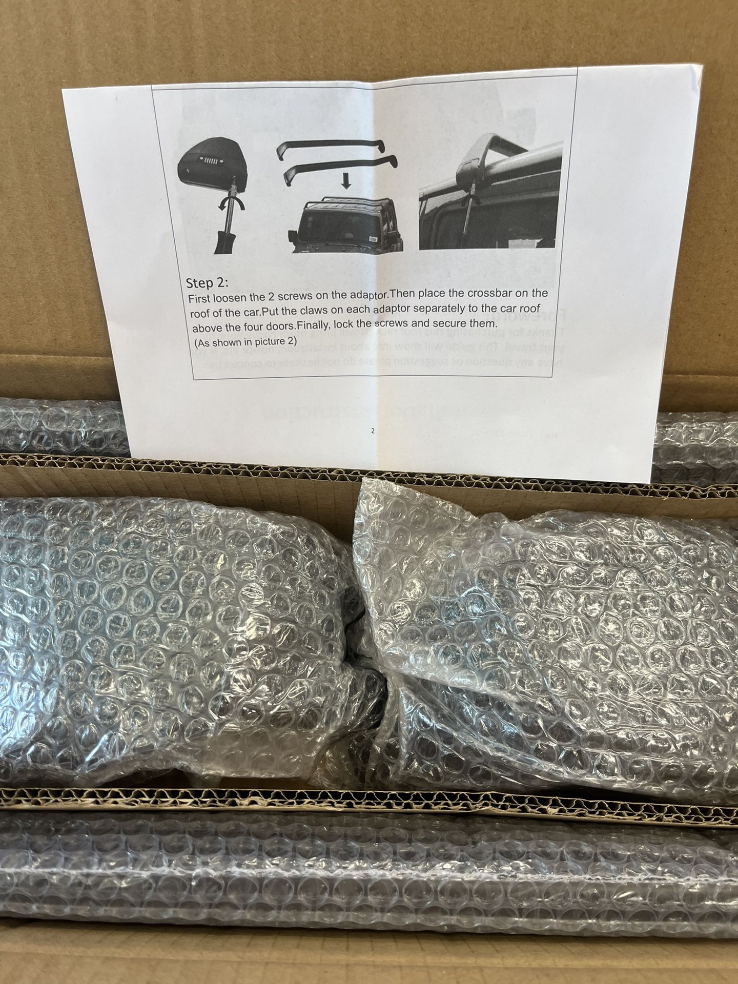 2007 through 2023 Wrangler JKJL Unlimited 2 inch four-door roof crossbars