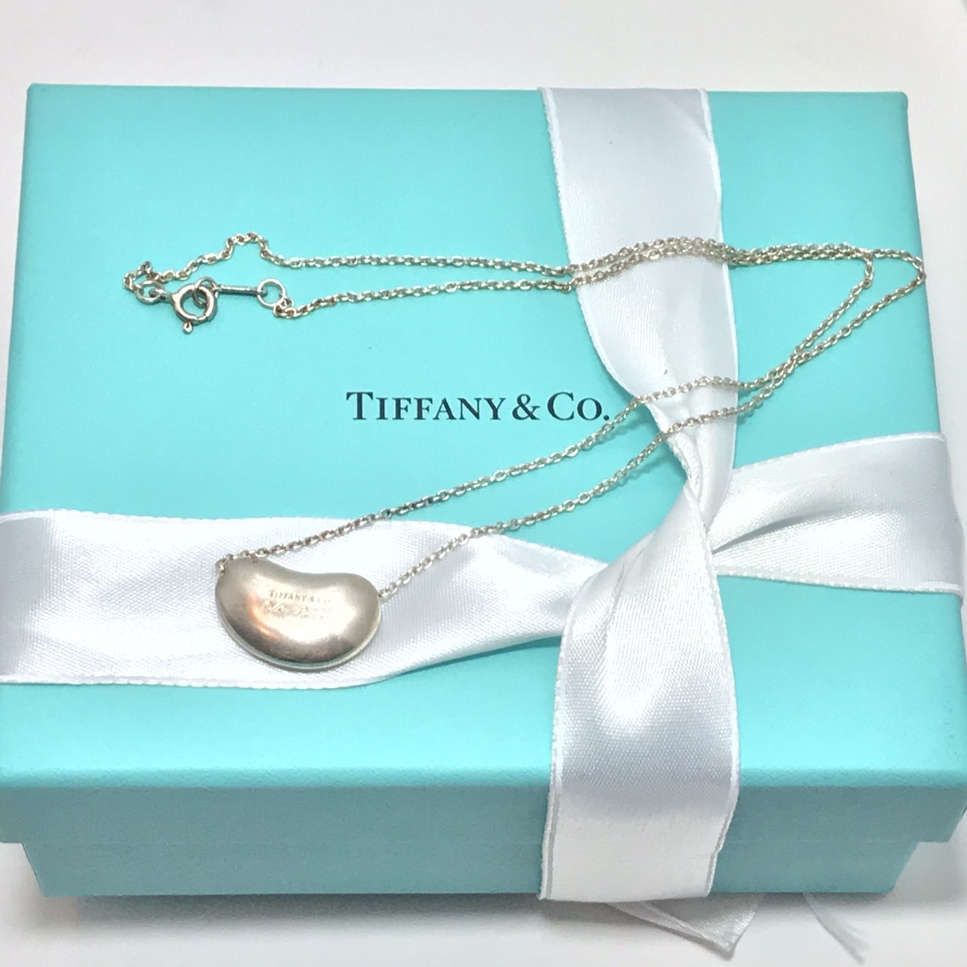 Tiffany&CO Elsa Peretti Bean pendant and chain necklace