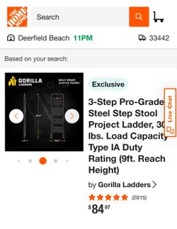 Gorilla Ladder 3 Step Pro grade 9ft Height