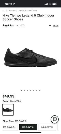 Nike Tiempo Legend 9 Club Indoor Soccer Shoes M 6