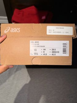 Asics Gel-NYC Size10M Graphite Grey/Black Brand New