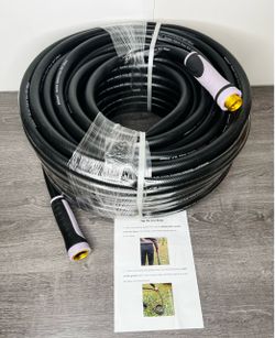 Artisan 150ft Hybrid Garden hose 250psi 360 Swivel Black Purple Heavy Duty
