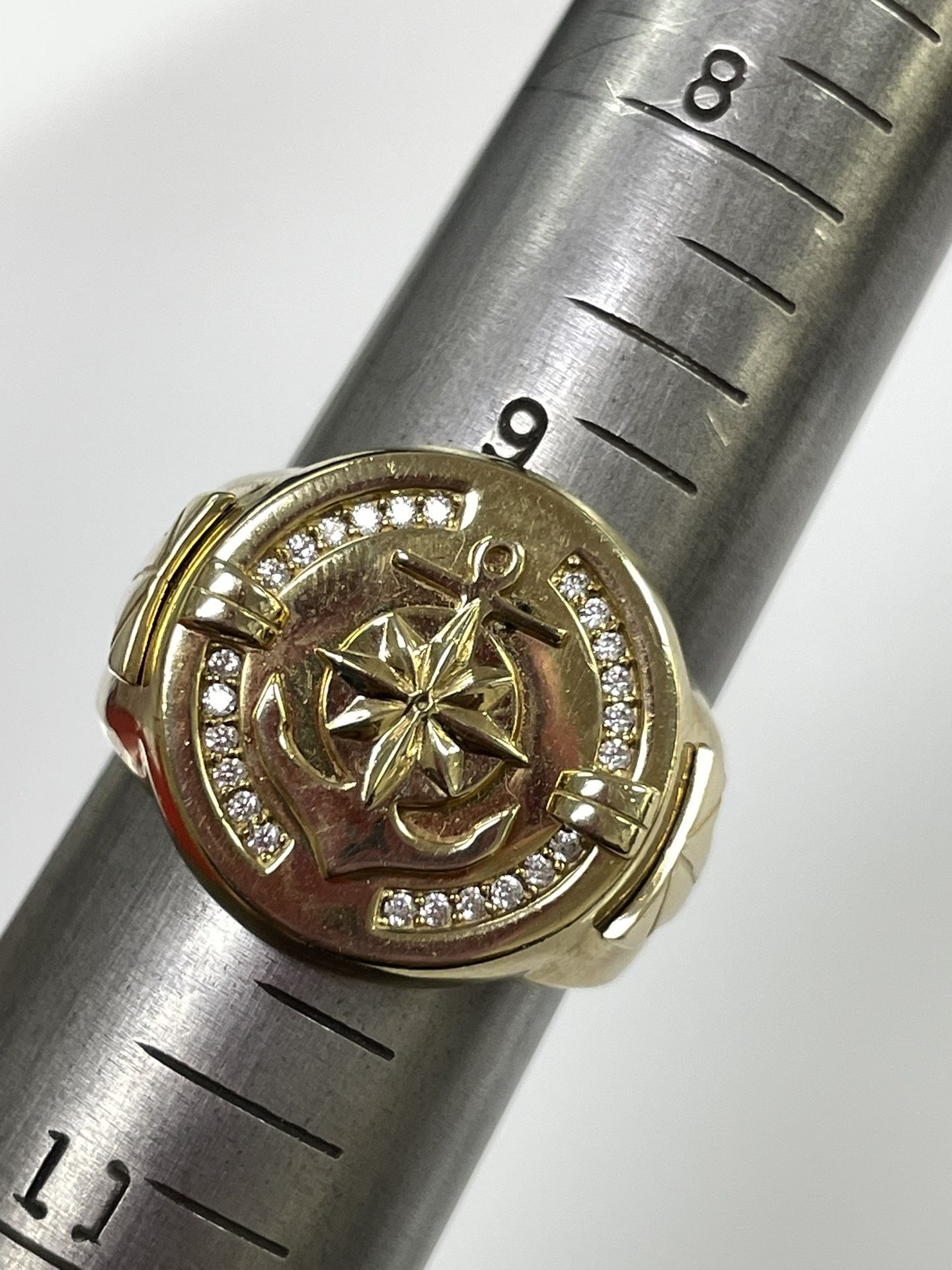 Yellow gold 10k anchor ring 148656-1