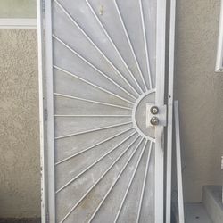 Metal security screen door