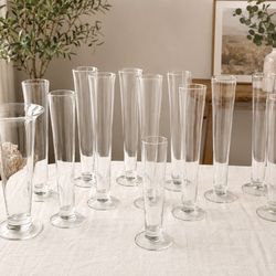 Tall Clear Glass Cylinder Vases 