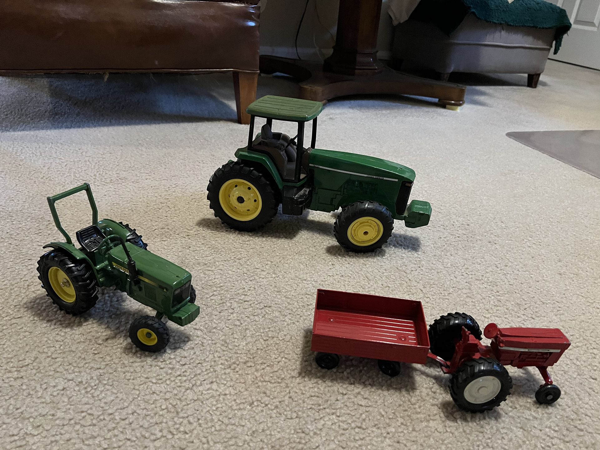Antique John Deer Tractor Toys, X3