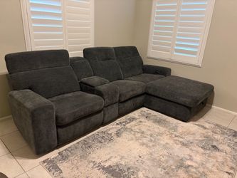 Couch - New w Two Recliners and Chaise Lounge