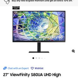 27” ViewFinity S80UA UHD High Resolution Monitor with USB-C