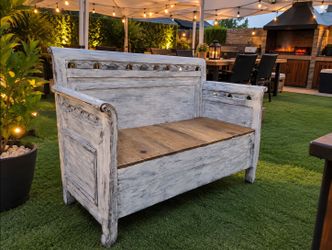 Antique Distressed Wood  Bench