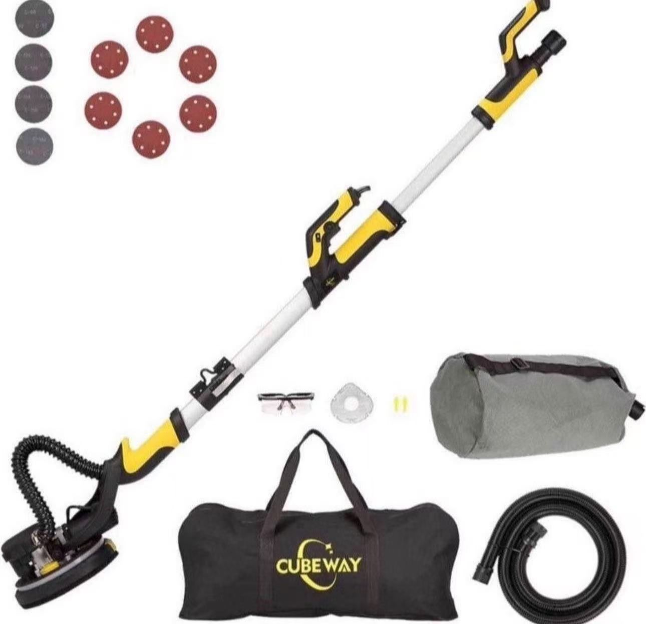 CUBEWAY Drywall Sander with Vacuum Attachment, Innovative Fixture for Ceiling Sander, Electric Drywa